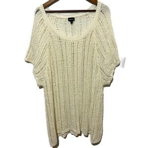 Torrid 5 sz 28womens cream open knit sweater shortsleeved